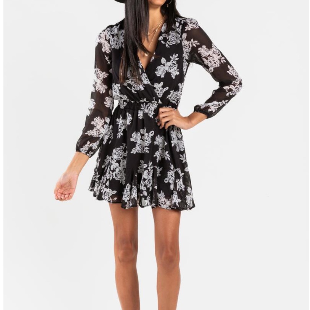 NWOT- Black & White Floral Dress